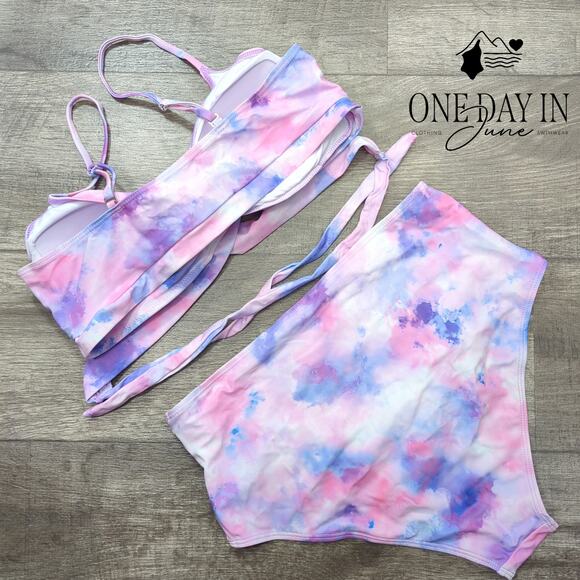 CharmLeaks Cross Front Tie Wrap High Waist Bikini Size XL - Picture 5 of 5